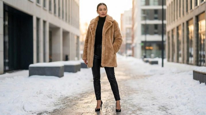 Phối đồ với áo khoác lông theo phong cách thanh lịch, cân đối