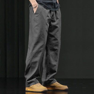 Quần kaki lót nỉ dáng suông 